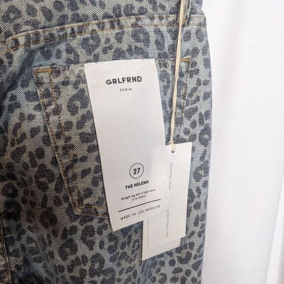 GRLFRND Helena Karolina Jeans Wildcat Leopard Print Grey 27 GF4137869890 NWT - Picture 6 of 11